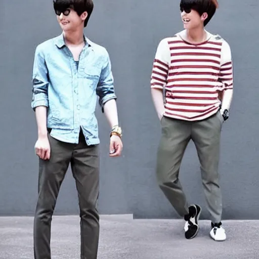 Prompt: summer korean style men outfit spring season pinterest, 4k