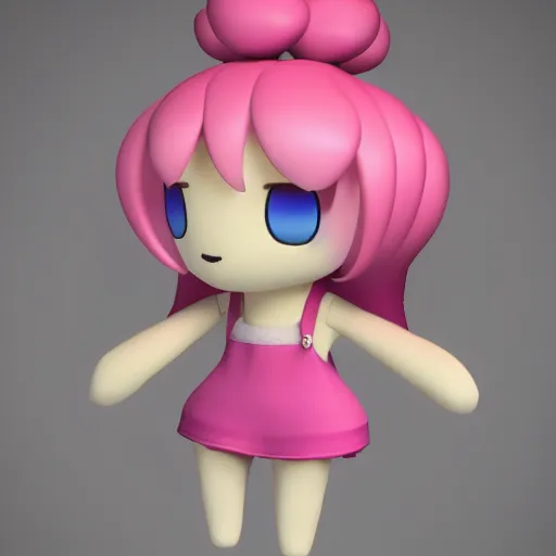 Image similar to cute fumo plush of a girl who loves to party, three point lighting, vray