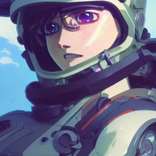 Prompt: hyper detailed miltary greebles helmet, illustration concept art anime key visual trending pixiv fanbox by wlop and greg rutkowski and makoto shinkai and studio ghibli and kyoto animation symmetrical facial features