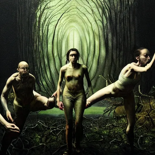 Prompt: annihilation ( 2 0 1 8 ) frame, surreal painting by caravaggio