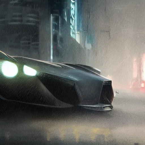 Image similar to aftermarket car, elegant, digital painting, concept art, smooth, sharp focus, art style from Wang Ke and Greg Rutkowski and Bruce Kaiser and Scott Robertson and Dmitry Mazurkevich and Doruk Erdem and Jon Sibal, small style cue from Blade Runner and Minority Report and iRobots