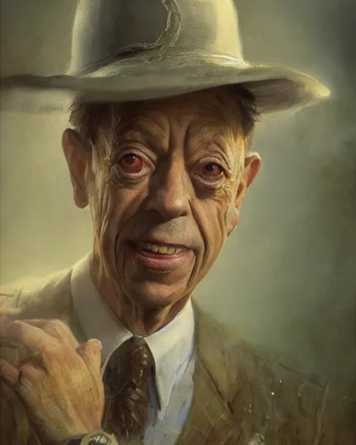 Image similar to portrait of don knotts from incredible mr limpet, character portrait, ultra realistic, concept art, intricate details, highly detailed by greg rutkowski, gaston bussiere, craig mullins, simon bisley