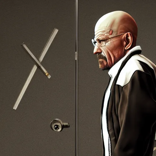 Image similar to photo of walter white as kiryu kazuma, photography, photorealism, realism, realistic