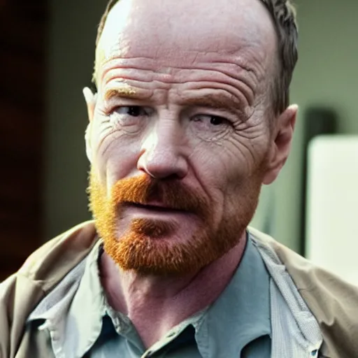 Image similar to Live Action Still of Bryan Cranston dressed as and playing Jesse Pinkman in Breaking Bad, real life, hyperrealistic, ultra realistic, realistic, highly detailed, epic, HD quality, 8k resolution, body and headshot, film still