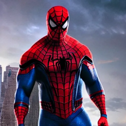 Image similar to dwayne johnson as spiderman