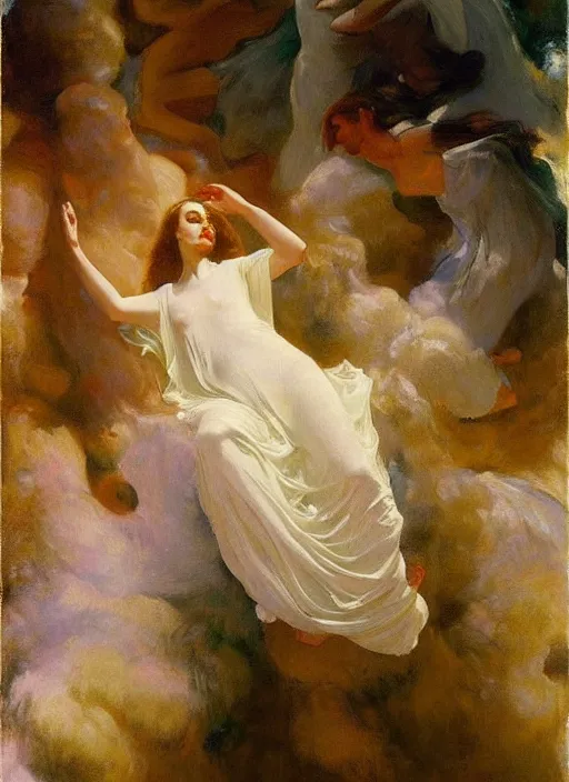 Image similar to a painting so beautiful and universally loved it creates peace on earth, profound epiphany, atmospheric, by john singer sargent and agostino arrivabene and joaquin sorolla