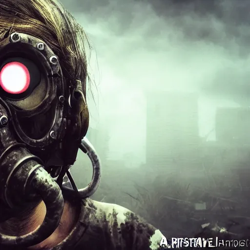 Image similar to post apocalyptic zombie in gasmask, details face, photo, bloody eyes, unreal engine, digital, artstation, detailed body, heavenly atmosphere, digital art, overdetailed art, trending on artstation, cgstudio, the most beautiful image ever created, dramatic, award winning artwork, beautiful scenery