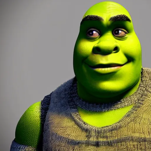 Image similar to shrek as humanoid robot made of steel, unreal engine 5, ray tracing, extremely detailed, 8 k