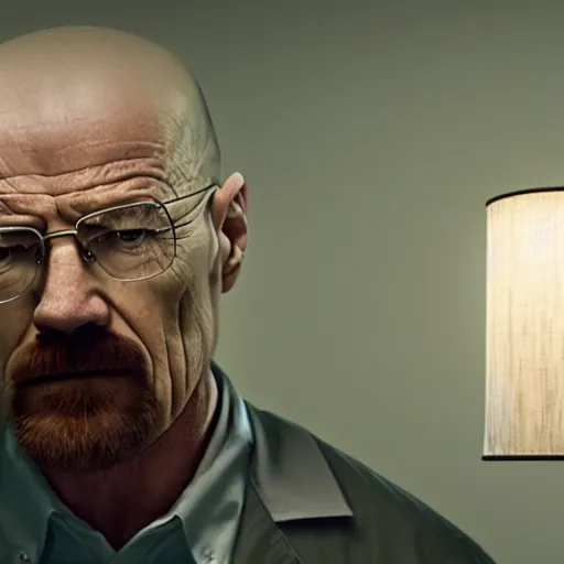 Image similar to walter white angrily strangling a lamp