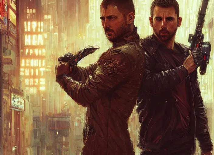 Image similar to cyberpunk jujitsu match ( blade runner 2 0 4 9, dystopian, cyberpunk 2 0 7 7 character design ). orientalist portrait by john william waterhouse and james gurney and theodore ralli and nasreddine dinet, oil on canvas. cinematic, hyper realism, realistic proportions, dramatic lighting, high detail 4 k