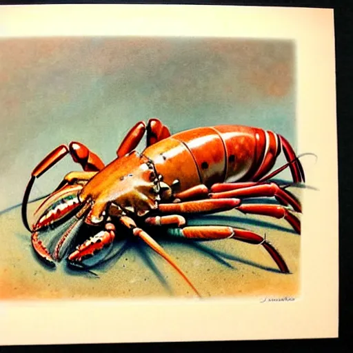 Image similar to 1950s lobster . muted colors.))))) by Jean-Baptiste Monge