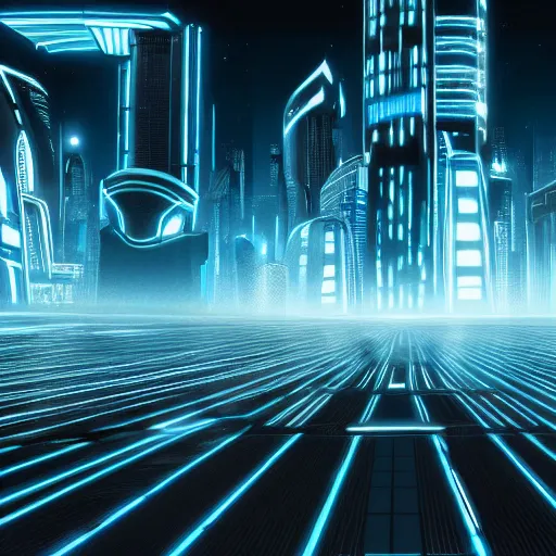 tron legacy cityscape