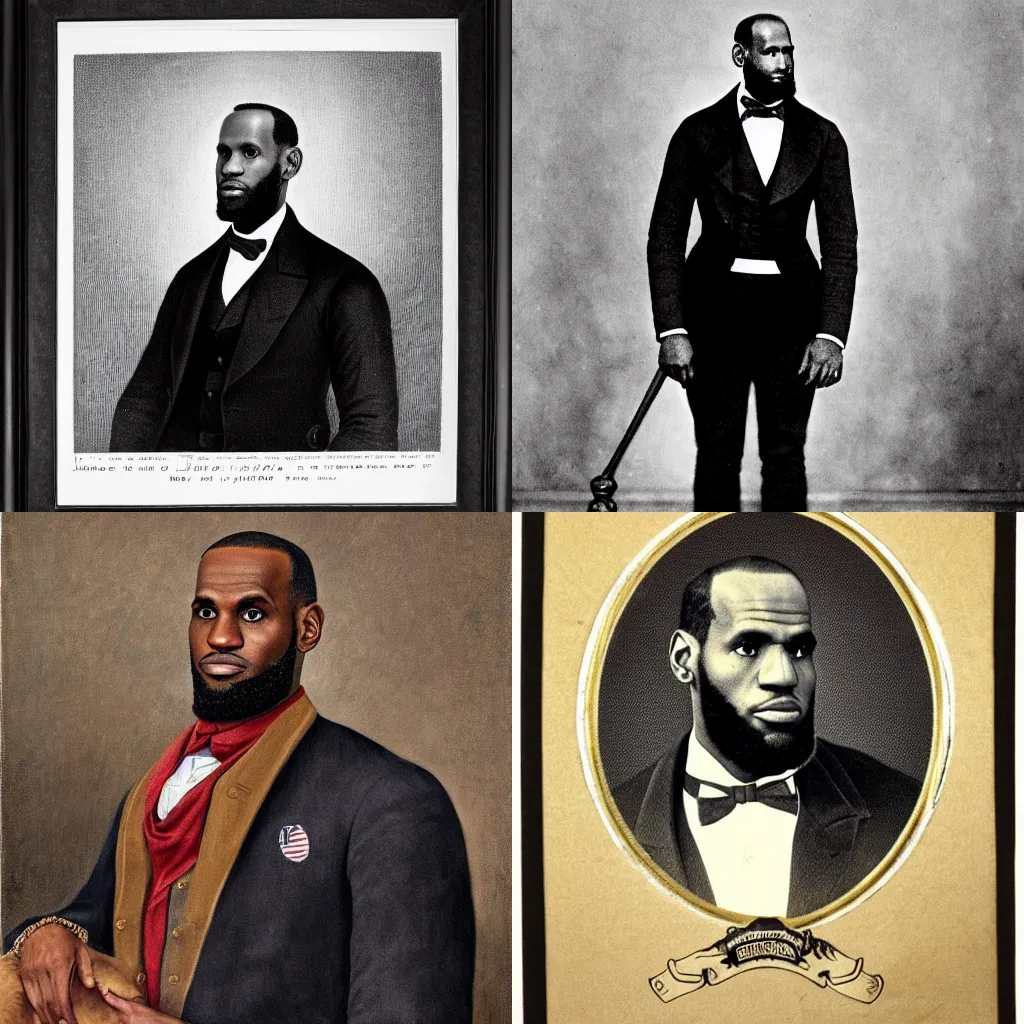 Prompt: Official Portrait of United States President Lebron James (1864)