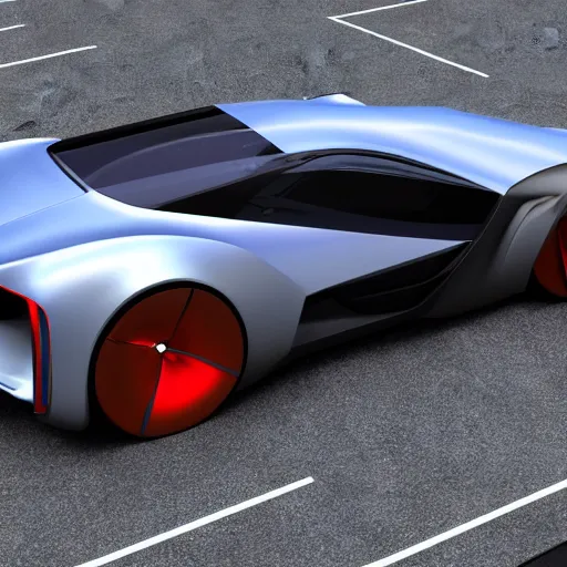 Prompt: render of futuristic supercar, realistic, clean, detailed,