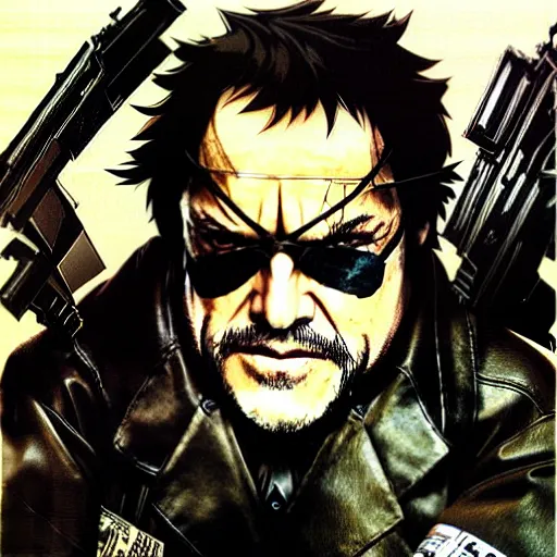 Image similar to danny devito from metal gear solid, by yoji shinkawa