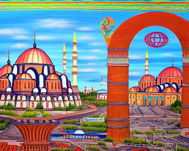 Prompt: orenburg! city in 2 0 3 3! in the turkey! - hungary! khaganate, detailed painting