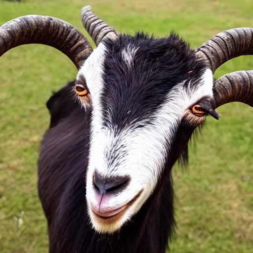 Prompt: A Goat with a twisted grin