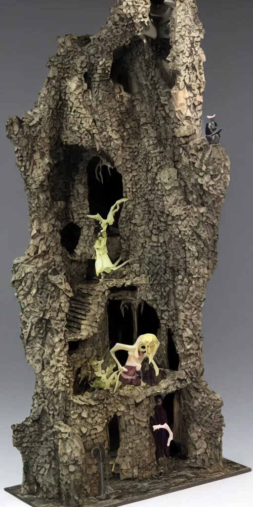 Prompt: bootleg figure of hedorah diorama, cursed photography, middle shot