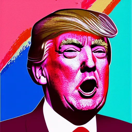 Image similar to Fernando Donald Trump In the artstyle of Andy Warhol