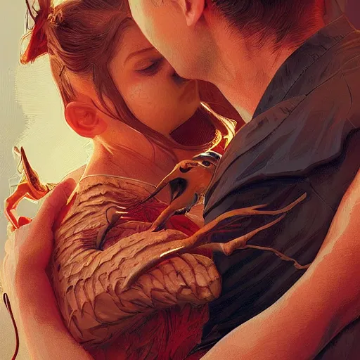 Image similar to tobey maguire and a red fox, intricate, highly detailed, digital painting, artstation, concept art, smooth, sharp focus, illustration, unreal engine 5, 8 k, art by artgerm and greg rutkowski and alphonse mucha