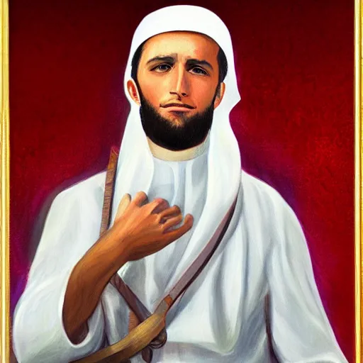 Image similar to painting of muslim joseph smith, 4 k