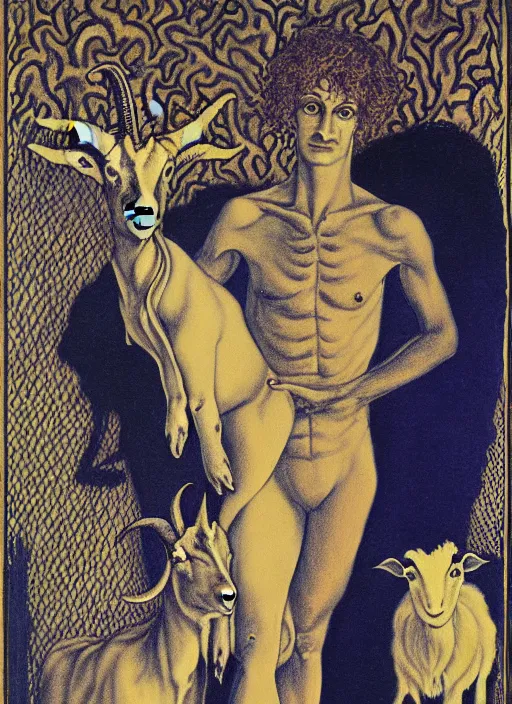 Prompt: prince and a goat, by austin osman spare, high resolution