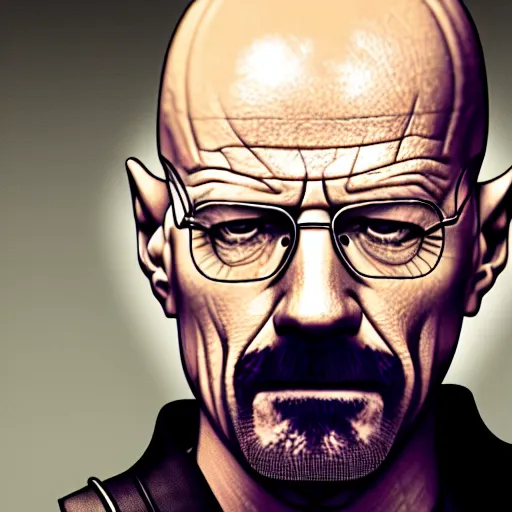 Image similar to walter white from breaking bad wearing knight armor and holding a sword, 4 k, hyper realistic, still, portrait