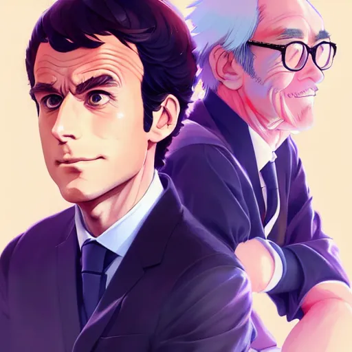 Prompt: emmanuel macron, portrait shinkai makoto studio ghibli studio key hideaki anno sakimichan stanley artgerm lau rossdraws james jean marc simonetti elegant highly detailed digital painting artstation pixiv