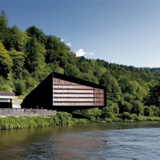 Image similar to a house by the river rhein in mumpf designed by peter zumthor