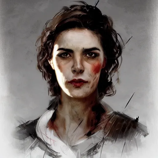 Image similar to portrait of a spanish communist revolutionary marina ginesta, colourised, face portrait, epic, tragic, military art, fantasy, dieselpunk, hd shot, digital portrait, beautiful, artstation, comic style, by artgerm, guy denning, jakub rozalski, magali villeneuve and charlie bowater