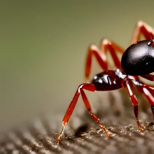 Image similar to a nature photo. of a dancing ant, closeup, depth of field, 5 0 mm