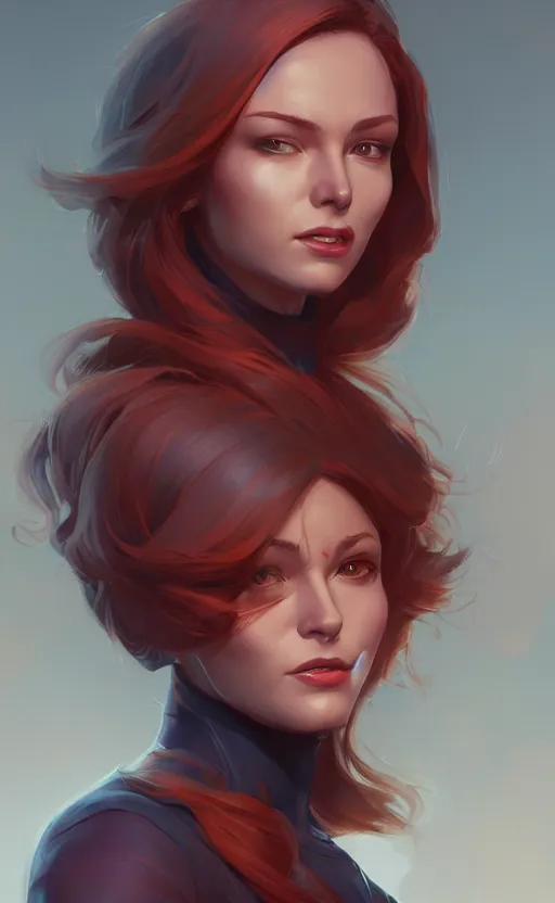 Prompt: Jean Grey, highly detailed, digital painting, artstation, facing camera, concept art, smooth, sharp focus, illustration, art by artgerm and greg rutkowski, high definition digital art, dramatic lighting, in the style of ilya kuvshinov and Ross tran