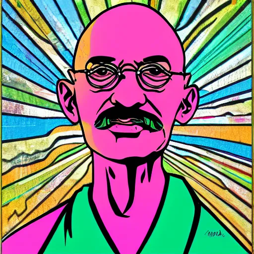 Image similar to mahatma gahndi pop art