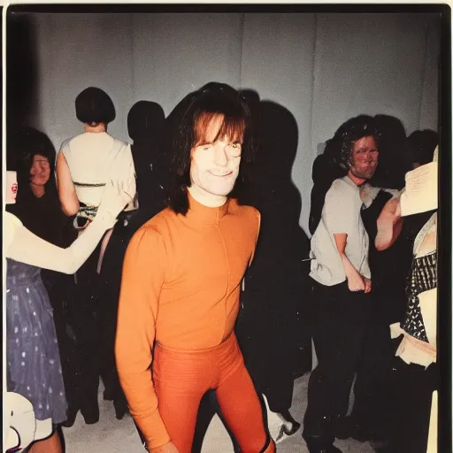 Prompt: a real life and handsome lord farquaad posing for the camera in the 1980s, polaroid, fashion show backstage