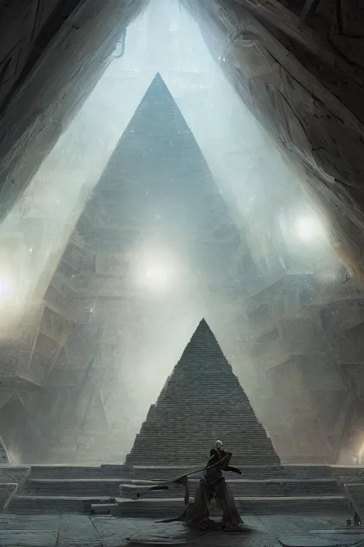 Image similar to inside of a pyramid of gizah, intricate, elegant, volumetric lighting, digital painting, highly detailed, artstation, sharp focus, illustration, concept art, ruan jia, steve mccurry