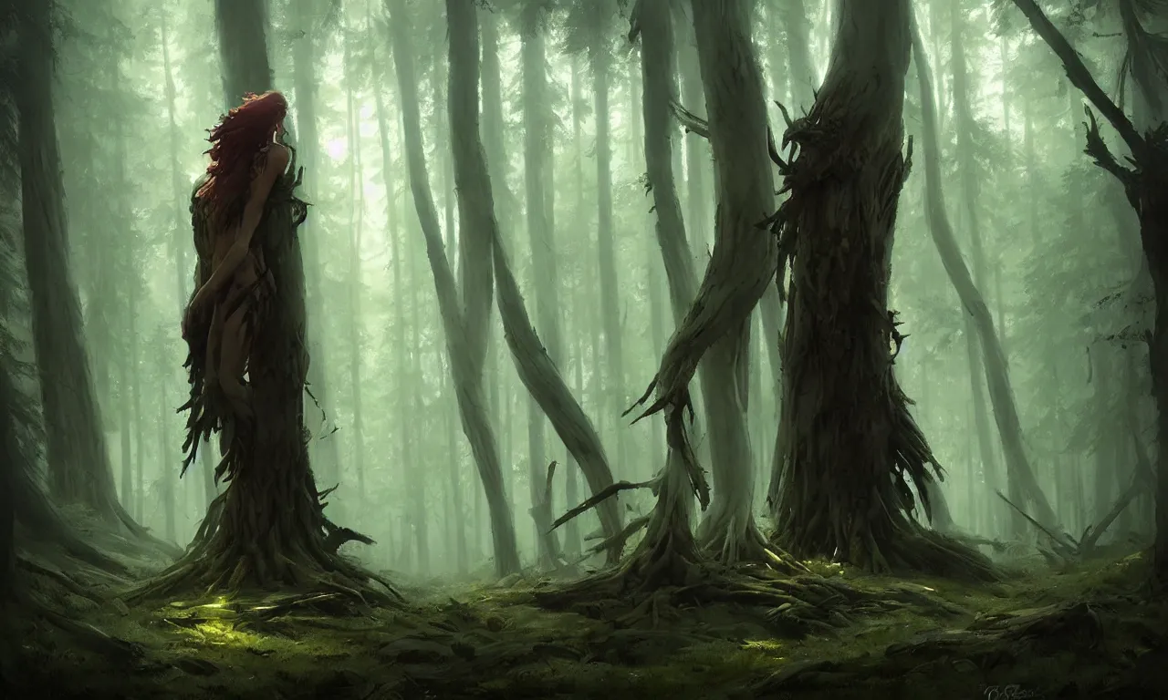 Image similar to Spirit of forest, by Greg Rutkowski