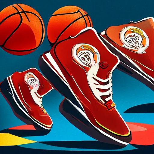 Image similar to basketball sneaker concept art, pop - art, sharp focus, illustration, concept art by tooth wu