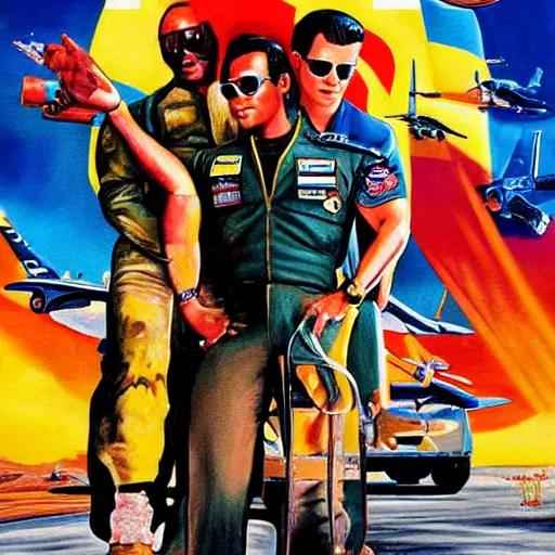 Image similar to ghana movie poster for top gun, painted