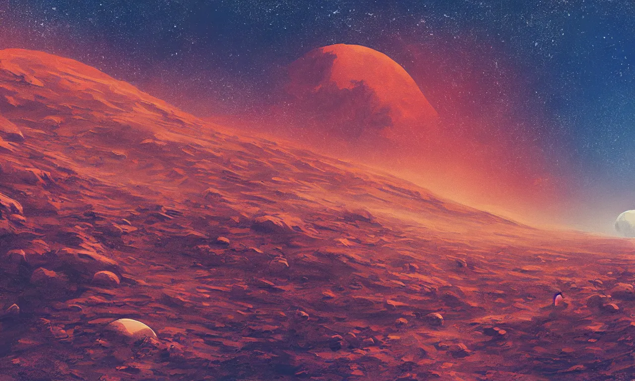 Image similar to mars and moon ground by alena aenami artworks in 4 k