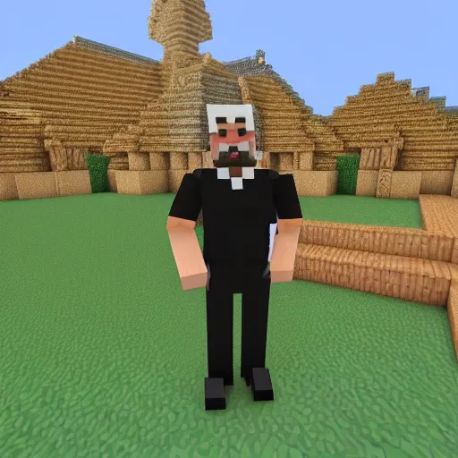 Image similar to paul hollywood in minecraft