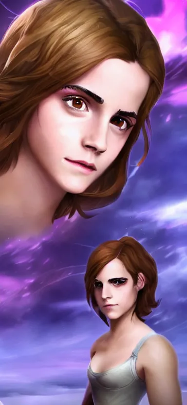 Image similar to Emma Watson as a character in the game League of Legends, with a background based on the game League of Legends, detailed face, old 3d graphics