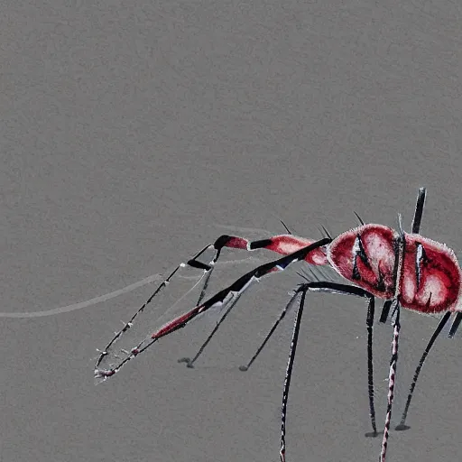 Image similar to digital art of mosquito close up highly detailed