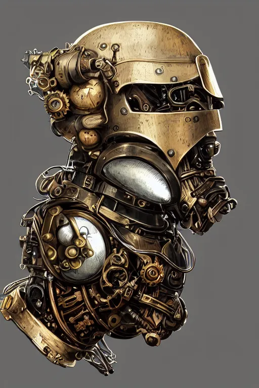 Image similar to steampunk helmet fantasy art mask robot ninja stylized digital illustration sharp focus, elegant intricate digital painting artstation concept art global illumination ray tracing advanced technology chaykin howard and campionpascale and cooke darwyn and davis jack