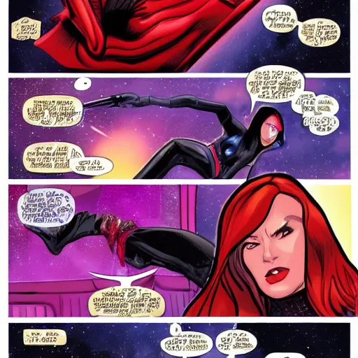 Prompt: scarlet witch killing thanos, detailed
