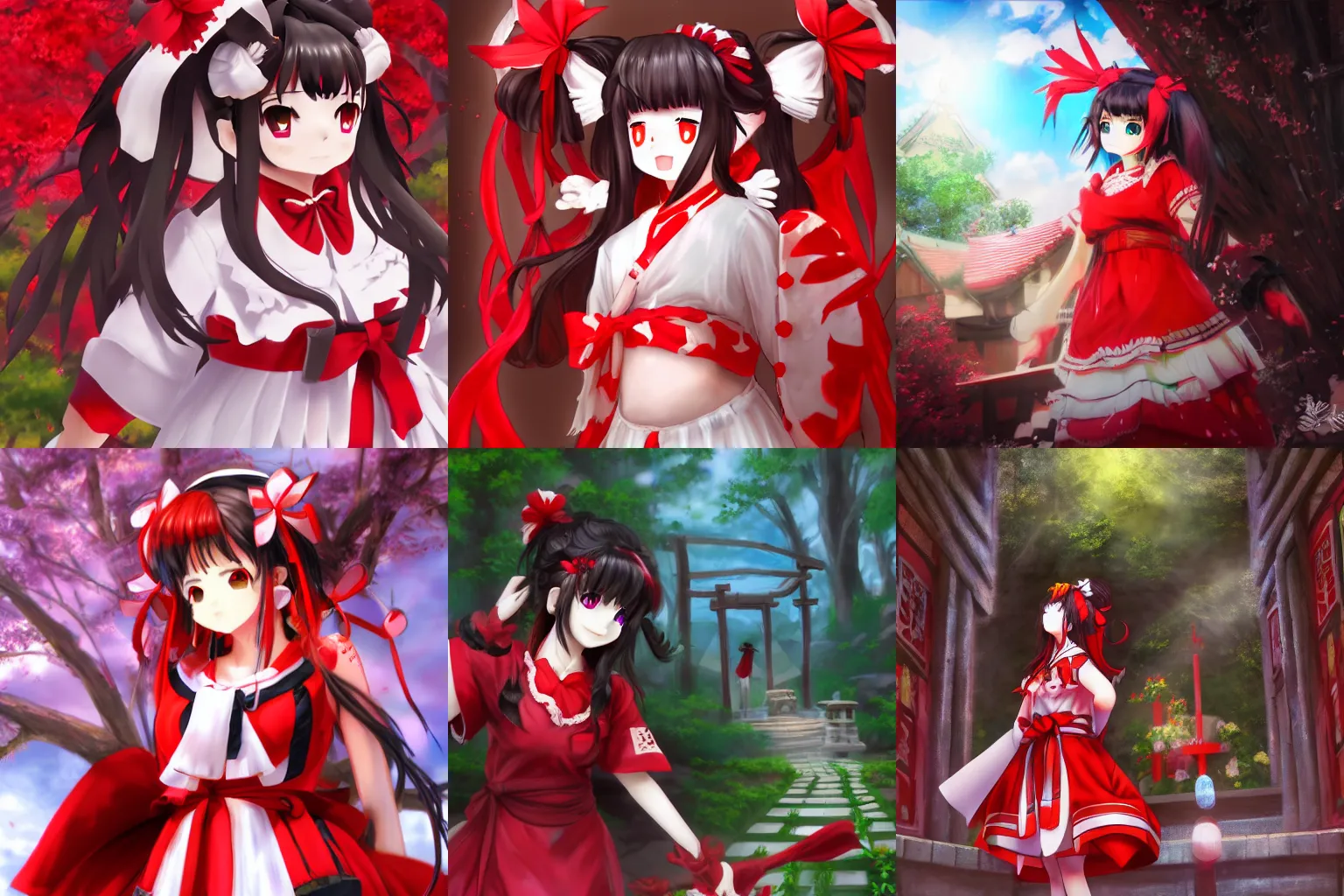 hakurei reimu and benikurage (touhou and 2 more) drawn by psychic_parrot