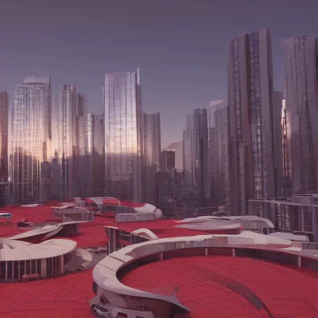 Image similar to futuristic white square building city with circle shaped windows, red colored hills in the background, night lighting, round windows, futuristic cinematic, volumetric, realistic, cinematic lighting, ray tracing, unreal engine 5, octane render, hyper realistic, 8 k