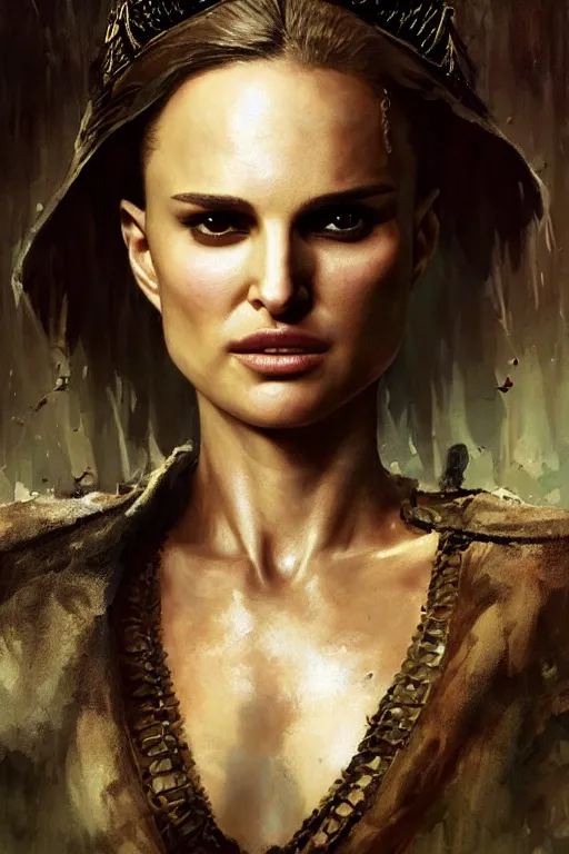 Image similar to natalie portman, warrior, lord of the rings, tattoos, decorative ornaments, by carl spitzweg, ismail inceoglu, vdragan bibin, hans thoma, greg rutkowski, alexandros pyromallis, perfect face, fine details, realistic shading, photorealism