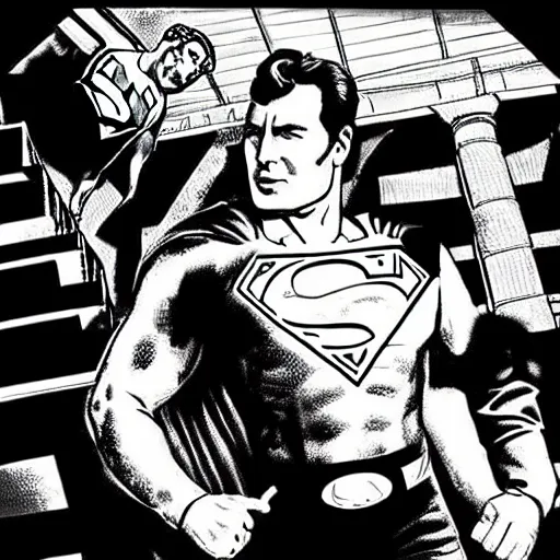 Image similar to “ bruce springsteen as superman, by jack kirby ”