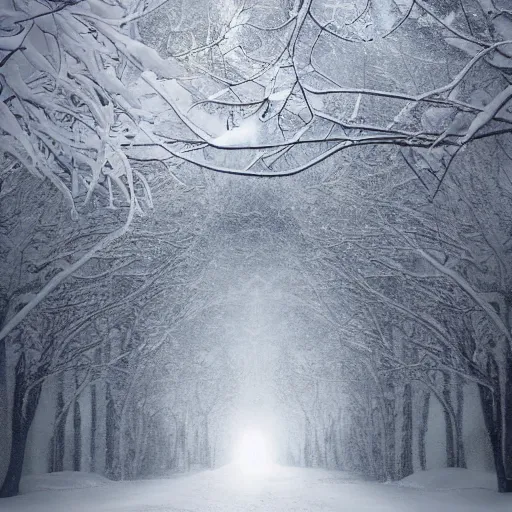 Image similar to The frostbite was getting worse. Snow was now falling in earnest, and the ground was completely white beneath her feet. Silky white snowflakes fell through a sky that had gone from blue to gray, and she felt herself slipping into a deep sleep. The last thing she saw were stars twinkling in the blackness of space as she drifted off into an eternal slumber...