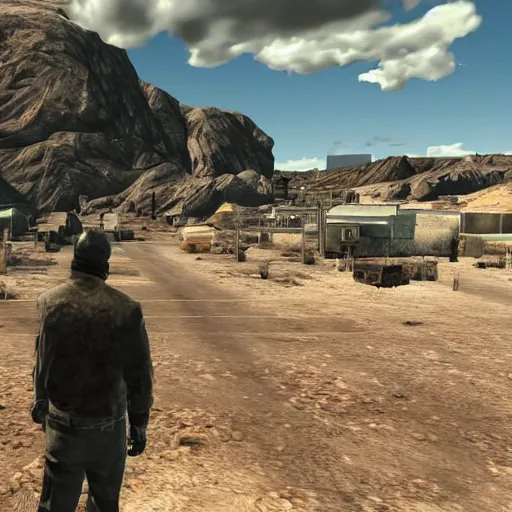 Image similar to screenshot of breaking bad in fallout : new vegas